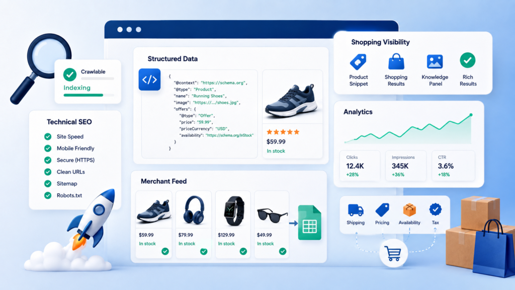 Technical E-commerce SEO, Crawling & indexing, Canonical tags, XML sitemap